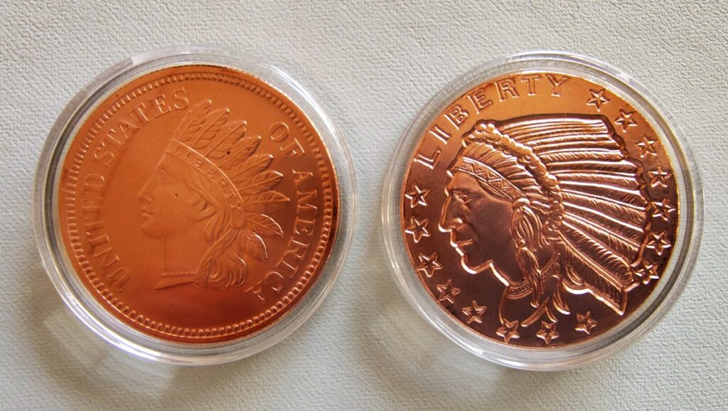 インディアンモチーフ銅コイン