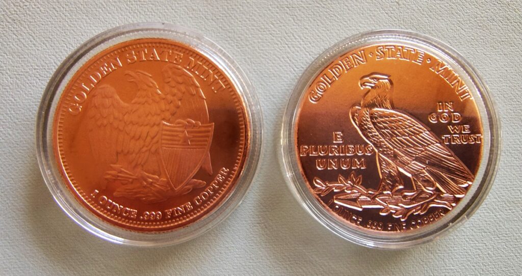 インディアンモチーフ銅コインの裏面