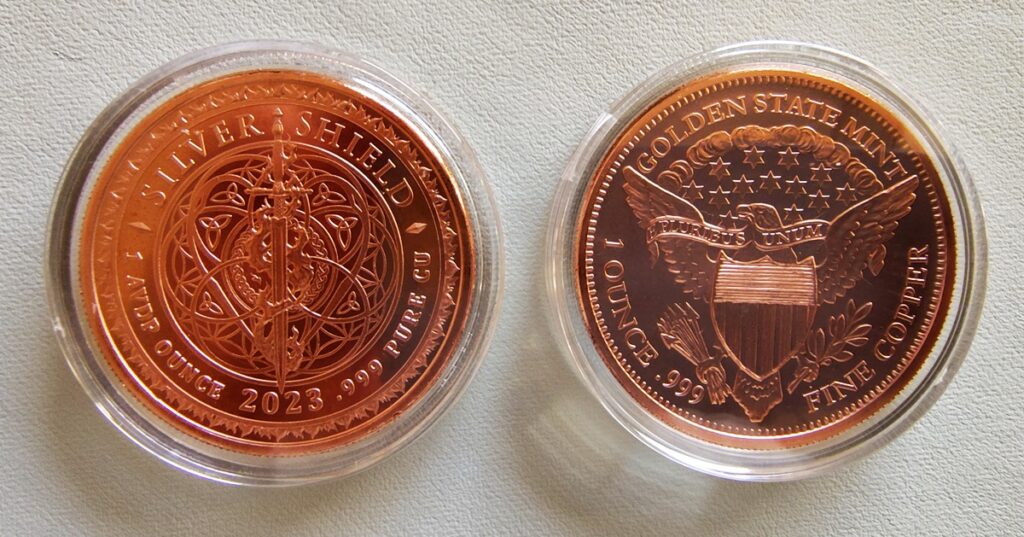 女神モチーフ銅メダルの裏面