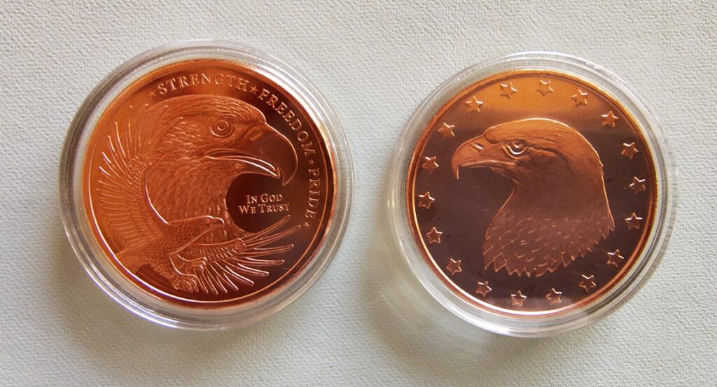 イーグル(鷲)モチーフ銅コイン